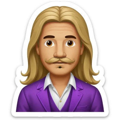 long haired man with mustache with night club outfits sticker