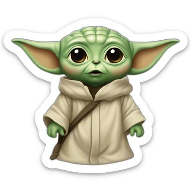 Bébé Yoda qui boit de la bièrre sticker
