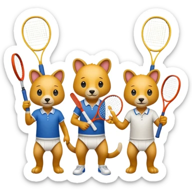 Tennis-Racket Animals sticker