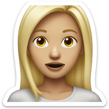 Blonde girl with mouth dropped sticker