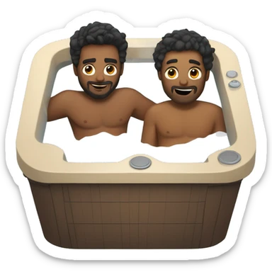 Two bros chilling in a hot tub sticker