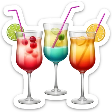 Three drinks doing a cheers sticker