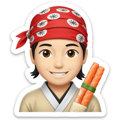 sushi master with bandana sticker