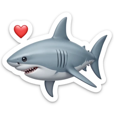Tiburón con dos corazones en los ojos sticker