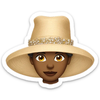 Large fancy women's hat sticker
