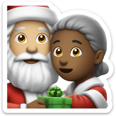 Santa keeping a secret sticker