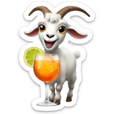 goat hopping with aperol spritz sticker