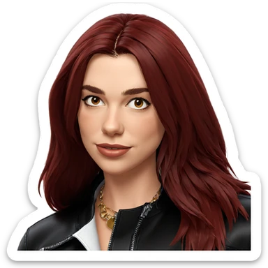 smiling girl in leather jacket sticker