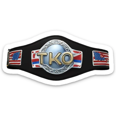 world wrestling federation men's title belt "TKO" sticker