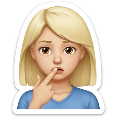 white blonde girl holding her nose because something stinks  sticker