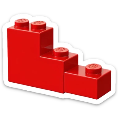 had drawn 2x2 red lego brick viewed from theside sticker