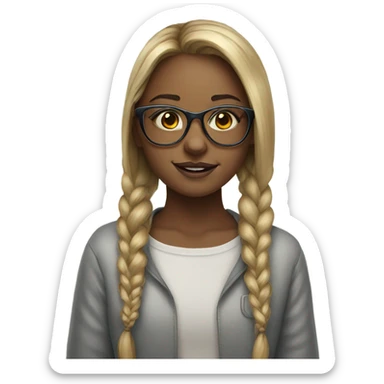 girl in glasses rainbow portrait sticker