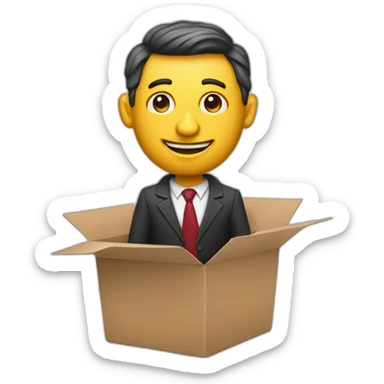 business man in a jack in the box sticker