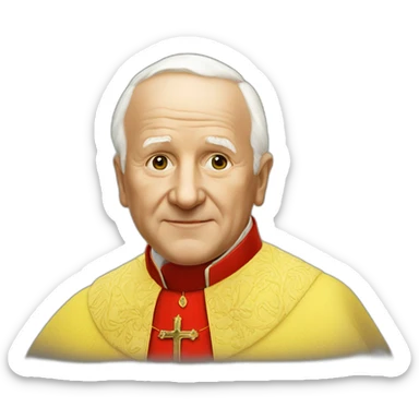 john-paul-ii-with-very-saturated-unnatural-yellow-skin sticker