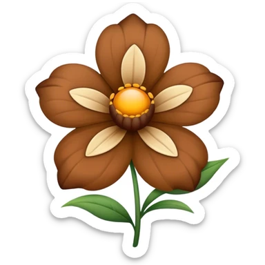 Brown flower sticker