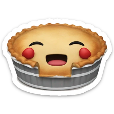 a pie with boxing gloves sticker