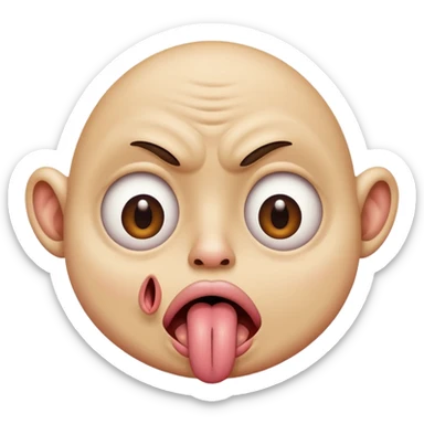 Sacando la lengua con ojos feos sticker