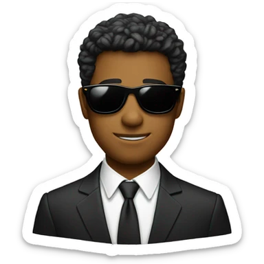 cool sunglasses emoji wears a suit  sticker