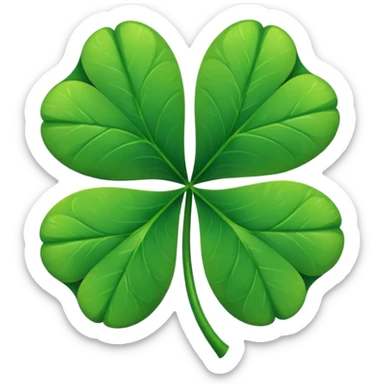 Still-life Rendering Four leaf clover sticker