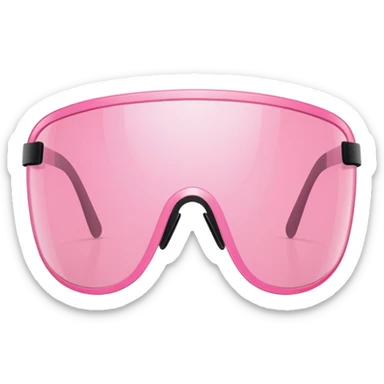 ultra minimalist pink tinted shield visor glasses, extremely simple clean lines, one piece lens, no details sticker