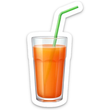 Guava juice in a glass with a straw sticker