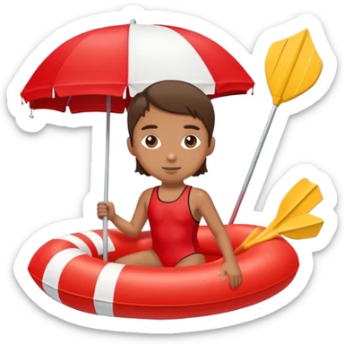 lifeguard with rescue float sticker