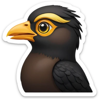 A common myna bird cute emoji sticker