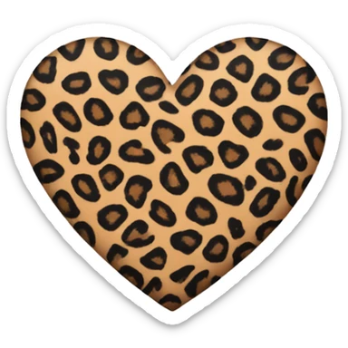 Leopard print heart sticker