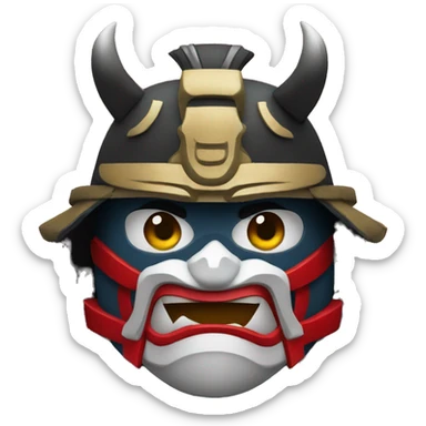Samurai avec Masque oni sticker