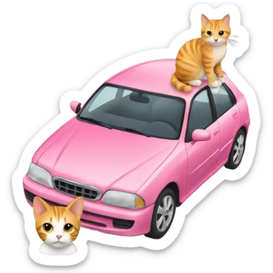 Car with a cat  sticker