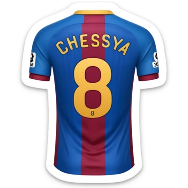 buat custom barcelona nama chessy nomor punggung 8 menghadap belakang hanya baju sticker