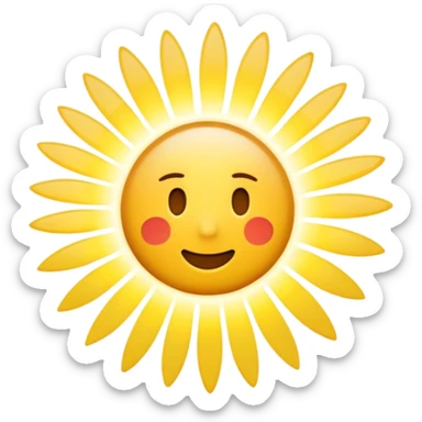 iOS-style 3D emoji: bright radial burst of light from center, white core fading to yellow, surrounded by dynamic motion streaks, soft glow, no text, no faces sticker