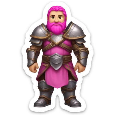 dwarf paladin wow pink sticker
