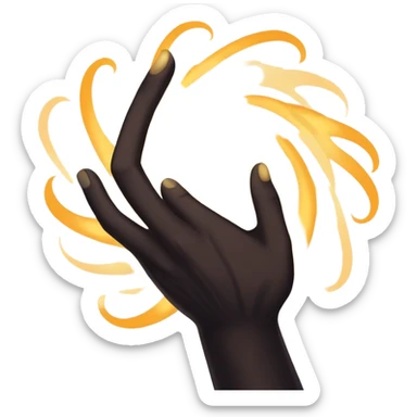 shadow magic swirling around a hand, mysterious anime power sticker