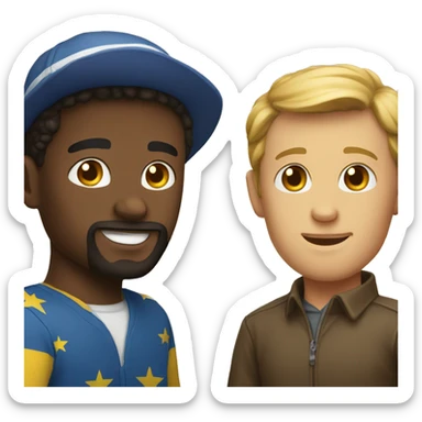 A Swedish guy and an American guy sticker