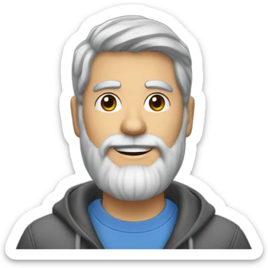 Nate Clark Black and Gray hair Ohio full stack engineer senior with Beard sticker