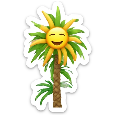 Sun with sea - palmtree sticker