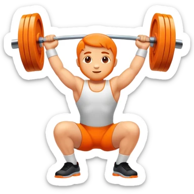 Weightlifting orange  sticker
