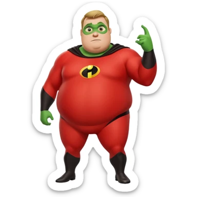 really fat green mr incredible farting sticker