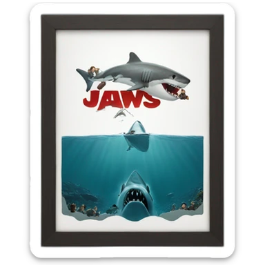 jaws movie poster sticker
