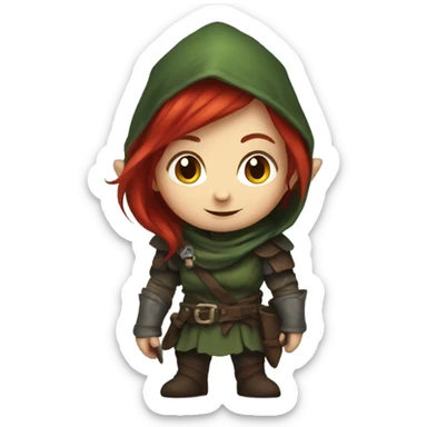 Female rogue halfling with red hair sticker