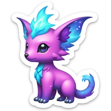 Cute cool colorful nebula fantasy animal hybrid Fakemon full body  sticker