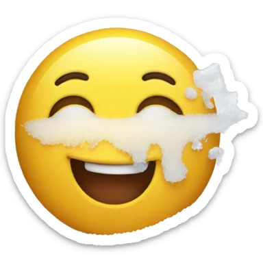 Happy emoji with salt sticker