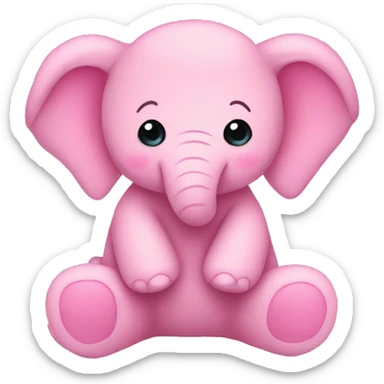 A little pink elephant teddy bear fluffy sticker
