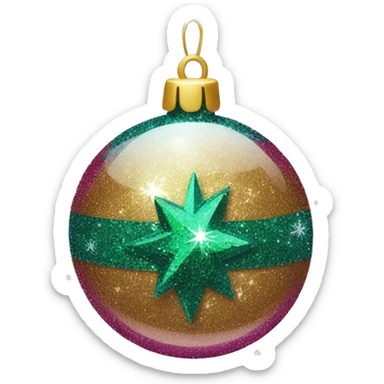 glitter Christmas bauble sticker