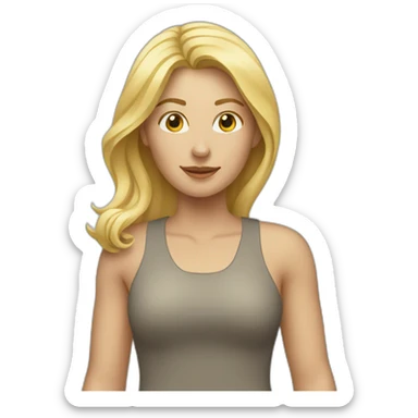 blond hair woman walking sticker