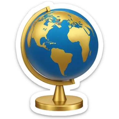 Globe on gold stand sticker