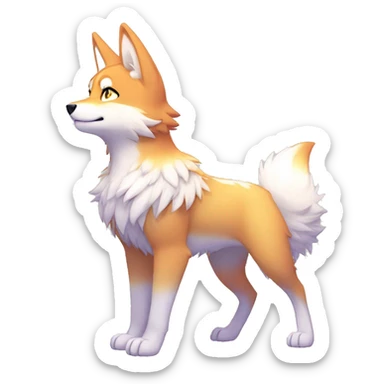 Colorful Shiny Fionbri-Falvie-sparkle-wolf-sona full body sticker