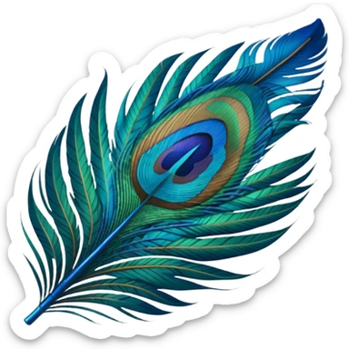 Peacock feather emojis sticker