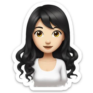 Beautiful girl,Black hair,long hair,Black eyes,Chinese sticker